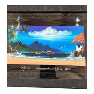 Puerto Vallarta Mexico Tile Wall Decor‎ Hand Painted 2004 Signed